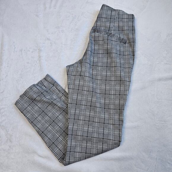 Old Navy Career Wear Business Plaid Pants Black White Size 0 High Rise Cropped - Picture 4 of 12
